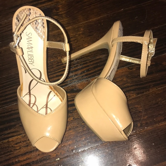 Sam & Libby Shoes - Sexy Nude Platform Heels